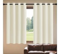 Tenda Termica Isolante Freddo e Caldo 148 x 173 cm Isolanti Termiche Tenda Oscurante Camera da Letto per Interni Finestre con Anelli, Beige
