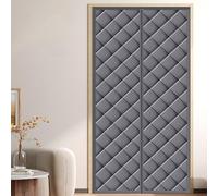 Tenda Termica Isolante Freddo e Caldo con Chiusura Magnetica e Antivento Impermeabile, Materiale Tessuto Oxford e Cotone per Cucina, Camera da Letto, Soggiorno(Gray,145 x 205 cm)