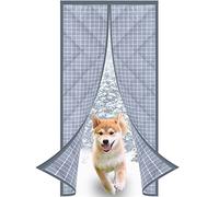 Tenda termica isolante per porta, invernale, magnetica, per porte scorrevoli, colore grigio, 100 x 205 cm, con guarnizione magnetica migliorata