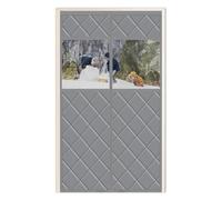 Tenda Termica Magnetica per Porta, Copertura Isolante Invernale con Finestra Trasparente, Fonoassorbente, Antivento, Impermeabile in Tessuto Oxford con Cotone(Gray,150X190cm)