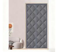 Tenda termica magnetica per porta, in cotone Oxford resistente, per porta anteriore e posteriore, 90 x 190 cm, a risparmio energetico e riduzione del rumore, colore: grigio