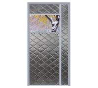 Tenda Termica Magnetica per Porta Invernale | Copertura Isolante con Apertura Laterale e Pannelli Trasparenti | Impermeabile Fonoisolante(Gray,140X230cm)