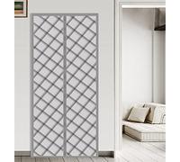 Tenda termica magnetica per porta, resistente alle intemperie, in pile, 137,2 x 218,4 cm, colore grigio, risparmio energetico, riduzione del rumore, protezione contro le tempeste, chiusura magnetica