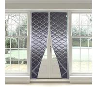 Tenda termica magnetica per porta, spessa, invernale, resistente al freddo, per soggiorno, camera da letto, cucina, garage, 110 x 210 cm, accessorio per la casa a risparmio energetico, colore grigio