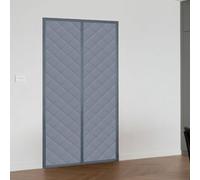 Tenda Termica Magnetica per Porte 92 x 278 cm Oxford Rinforzato con Magneti Potenti Tende for Porta con Striscia Magnetica for Casa, Magazzino, Uso Commerciale, grigio argento