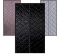 Tenda Termica Magnetica Per Porte In Tessuto Oxford Ispessito Blocca L'aria Fredda Autoadesivo Tenda Per Porta Inverno Termica Impermeabile Antivento Per Interni/Esterni(Nero,65x190cm)