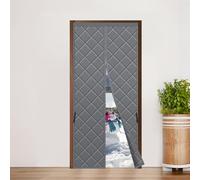 Tenda termica magnetica Sekey per porte, protezione da caldo e freddo, impermeabile, antivento e a risparmio energetico, 110 x 220 cm, Grigio