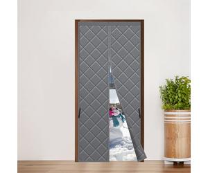 Tenda termica magnetica Sekey per porte, protezione da caldo e freddo, impermeabile, antivento e a risparmio energetico, 90 x 200 cm Grigio