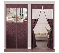 Tenda termica per porta, protezione dal calore e dal freddo per l'inverno, senza trapano, adatta per porte di balconi e terrazze, dimensioni 110 x 220 cm, marrone, tende termiche a risparmio