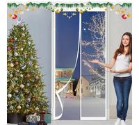 Tenda Termica per Porte 210 x 160 cm Chiusura Automatica, Impermeabile Contro Freddo Antipolvere Tenda Magnetica Termoisolante per Porte per Cantina, Balcone, A