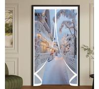 Tenda Termica per Porte 225 x 138 cm Insonorizzazione, Protezione Dal Freddo, Antivento, Impermeabile Tenda Magnetica Termoisolata per Cantina, Balcone, A