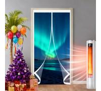 Tenda Termica per Porte 290 x 105 cm Protezione Dal Freddo Antivento Insonorizzata, Isolamento Termico Tenda Magnetica Termoisolante per Porte per Soggiorno, Balcone, A