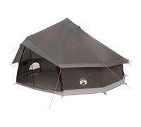 Tenda Tipi 10 Persone in Poliestere e Acciaio, Marrone Grigio