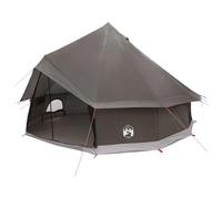 Tenda Tipi 10 Persone in Poliestere e Acciaio, Marrone Grigio