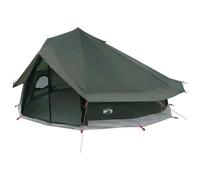Tenda Tipi 10 Persone in Poliestere e Acciaio, Marrone Grigio