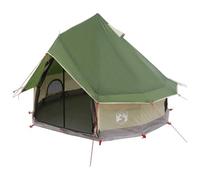 Tenda Tipi 10 Persone in Poliestere e Acciaio, Marrone Grigio