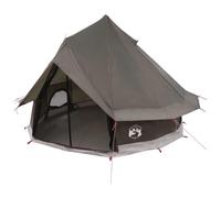 Tenda Tipi 10 Persone in Poliestere e Acciaio, Marrone Grigio