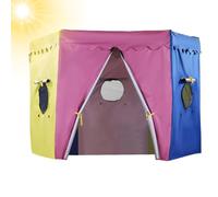 Tenda trampolino 304-426 cm, rete ventilata, per compleanni e feste in giardino, montaggio rapido con clip a incastro, salvaspazio, pieghevole, come accessorio per piscine e scivoli d'acqua