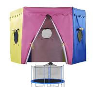 Tenda trampolino 304-426 cm, rete ventilata, per compleanni e feste in giardino, montaggio rapido con clip a incastro, salvaspazio, pieghevole, come accessorio per piscine e scivoli d'acqua