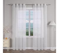 Tenda trasparente moderna con motivo a onde, con occhielli, 140 x 260 cm, elegante tenda trasparente per soggiorno, 1 pezzo, elegante decorazione per la casa