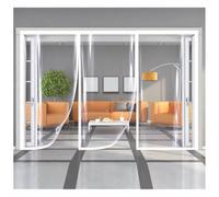 Tenda trasparente per porta con installazione senza fori W95xH180cm bianco | Montaggio semplice tramite nastro a gancio e asola, ideale quando non si vuole forare.