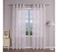 Tenda trasparente trasparente con occhielli, motivo a onde, 140 x 260 cm, colore: viola trasparente, decorazione per la casa, 1 pezzo