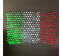 Tenda tricolore Led Bandiera italiana 120x180cm da 480 Led Verde Bianco e Rosso IP44 da esterno Wisdom