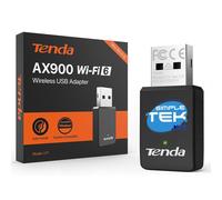 Tenda AX900 Wi-FI 6 Dongle Wi-FI - Adattatore USB wireless a doppia banda per PC/desktop/Laptop - Mini formato - Plug & Play - USB2.0 - Soft AP Mode - Supporta Windows 7/10/11/Linux 3.10+/UOS(U11)