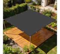 Tenda Vela Parasole 1.2 x 3.5 m Impermeabile Tenda a Vela per Esterno Sole Giardino Occhielli e Corda per Balcone Patio Giardino Esterno Terrazza, Grigio Scuro