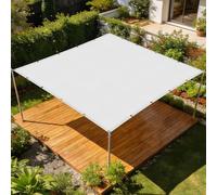 Tenda Vela Parasole 1 x 8 m Impermeabile Tenda a Vela per Esterno Sole Giardino Occhielli e Corda per Balcone Patio Giardino Esterno Terrazza, Bianco