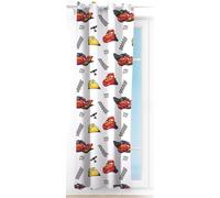 Tenda Velata Disney Cars 140x280 cm tendina semitrasparente bambini con Anelli design ufficiale con Saetta McQueen, Cruz Ramirez e Jackson Storm 100% Poliestere