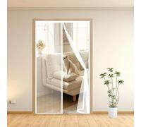 Tenda Zanzariera 101 x 252 cm Chiusura Automatica a Calamite, Monta Facilmente, Non Serve Forare, Vostra Dalle Zanzare, Tenda con Magneti Anti Zanzare per Cortile, Bianco