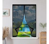 Tenda Zanzariera 120 x 155 cm Chiusura Automatica, Non Ho Più Fastidiosi Insetti in Casa - Non Accorciabile Zanzariera Finestra a Calamita per Tutti I Tipi di Finestre, Nero
