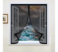 Tenda Zanzariera 135 x 140 cm Non È Necessario Praticare Fori, Apertura e Chiusura Silenziosa, Facile da Installare Tenda Zanzariera Finestre per Tutti I Tipi di Finestre, Nero