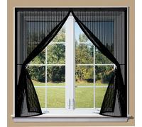 Tenda Zanzariera 60 x 160 cm 2×Più Resistente Del Modello Classico, Stop Zanzare, Chiusura Automatica, Superiore Aumentato Zanzariera con Calamita per Porte Finestre, Nero