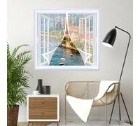 Tenda Zanzariera 70 x 150 cm Chiusura Automatica, Anti-Graffio per Gatti, Magneti Più Forti, Mantiene L'Aria Fresca Fly Screens for Finestre per Tutti I Tipi di Finestre, Bianco