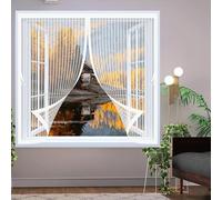 Tenda Zanzariera 80 x 105 cm Chiusura Automatica, Non Ho Più Fastidiosi Insetti in Casa - Non Accorciabile Zanzariera Magnetica per Finestra per Tutti I Tipi di Finestre, Bianco