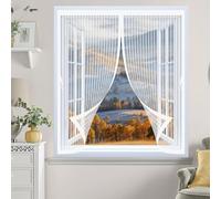 Tenda Zanzariera 80 x 170 cm Chiusura Automatica, Non Ho Più Fastidiosi Insetti in Casa - Non Accorciabile Tende Antizanzare, Mosquito Net per Tutti I Tipi di Finestre, Bianco