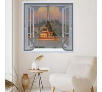 Tenda Zanzariera 85 x 115 cm Chiusura Automatica, Anti-Graffio per Gatti, Magneti Più Forti, Mantiene L'Aria Fresca Tenda di Protezione per Tutti I Tipi di Finestre, Grigio