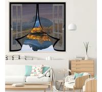 Tenda Zanzariera Finestra 136 x 88 cm Si Chiude da Sola, Rete Fine, Chiusura Automatica Zanzariera Magnetica Finestra Magneti Personalizzabile per di Multi Tipi, Nero