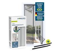 Tenda zanzariera Hoberg 100 x 210 cm | zanzariera per porta con bande magnetiche XXL | zanzariera per porta del balcone | zanzariera magnetica | autochiudente e resistente