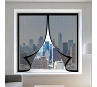 Tenda Zanzariera Magnetica 100 x 110 cm Chiusura Automatica Regolabile Zanzariere Magnetica Installazione Rapida Senza Attrezzi per Finestra Del Balcone, Camper, Cucina, Nero