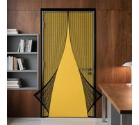 Tenda Zanzariera Magnetica 130 x 200 cm Zanzariera Porta Finestra Magnetica Protezione Insetti, Facile da Montare Senza Forare per Porte di Soggiorno Camera da Letto Casa, Nero