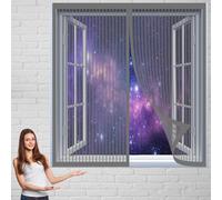 Tenda Zanzariera Magnetica 45 x 140 cm Easy to Install Senza Fori Zanzariera Magnetica Adesivo Impedendo Agli Insetti di Entrare per Tutte Le Taglie Finestra O Porte, Grigio