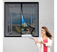 Tenda Zanzariera Magnetica 45 x 140 cm Porte Chiusura Automatica Adsorbimento Magnetico Rete Mantiene Traspirante per Tutte Le Taglie Finestra O Porte, Nero