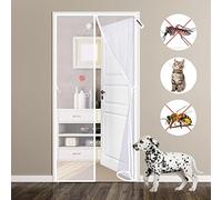 Tenda Zanzariera Magnetica, 50 x 150 cmTendina Magnetica, Chiuso Automaticamente Pieghevole Totalmente Magnetica, per Porte D'Ingresso Porte Cortili Bianco