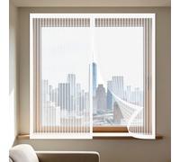 Tenda Zanzariera Magnetica 75 x 85 cm Autoadesiva Tende per Porte Francesi di Maglia Installazione Adesiva Senza Forare per Finestra Esterne Finestra Del Balcone, Bianco