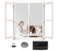 Tenda Zanzariera Magnetica 93 x 123 cm Zanzariera Magnetica per Porta Traspirante Anti Insetti per Porte e Finestre Soggiorno Finestra, Bianco