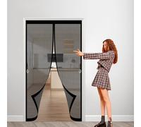 Tenda Zanzariera Magnetica 93 x 234 cm Zanzariere Porte Chiusura Automatica, Facile da Installare Tendina Magnetica per Zanzariera per Porta Finestra Balcone Soggiorno, Nero