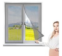 Tenda Zanzariera Magnetica Finestra 105 x 140 cm, Zanzariera Porta Finestra Magnetica, Pieghevole Totalmente per Tutte Le Taglie Finestra o Porte, Grigio